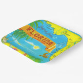 カラフルなフロリダ州のポストカードマップ ペーパープレート (傾斜あり)