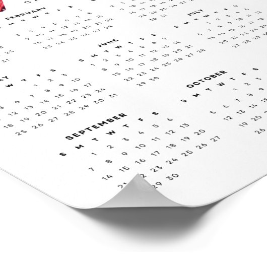 カラフルなフードを着た猫の水彩アートカレンダー ポスター (角)