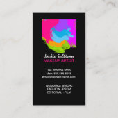 カラフルなブラシストロークメーキャップアーティストの名刺 名刺 (裏面)