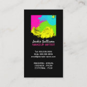 カラフルなブラシストロークメーキャップアーティスト 名刺 (裏面)