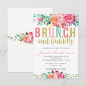 カラフルなブランチ＆バブルリーのウェディングシャワー招待状 招待状 (正面/裏面)