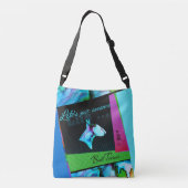 カラフルなブルテリアのバッグ"生命素晴らしいです"は クロスボディバッグ (裏面)