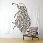 カラフルなブルーのタペストリー タペストリー (インサイチュ(横))