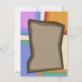 カラフルなブロック状の70年代の誕生日カード 招待状 (裏面)