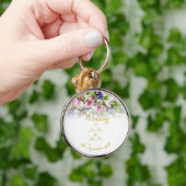 カラフルなブーケを持つ花嫁の結婚祝いギフト キーホルダー (手)