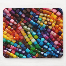 カラフルなプラスチックビーズ マウスパッド