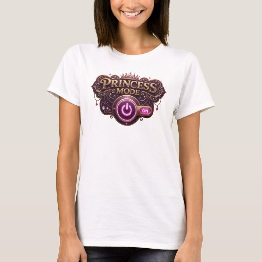 カラフルなプリンセスモードの3Dテキストアート Tシャツ (正面)