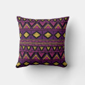 カラフルなプリントとエスニックなテクスチャ クッション (裏面)
