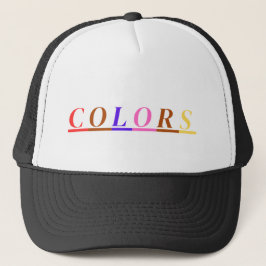 カラフルなプリントの「COLORS」トラッカー ハット