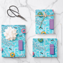 カラフルなプールサイドアイテム サマー誕生日プールパーティ