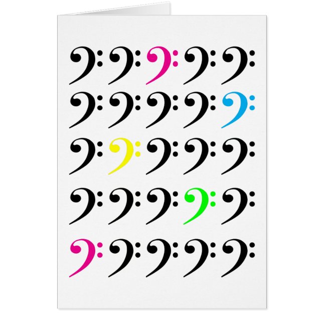 カラフルなヘ音記号カード (正面)