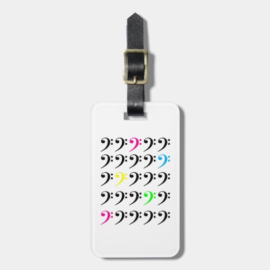 カラフルなヘ音記号ネオン音楽パーソナライズデザイン ラゲッジタグ (正面縦)