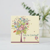 カラフルなベクトルの花の木の至福 招待状 (スタンド正面)