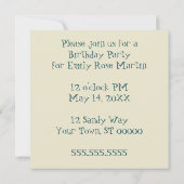 カラフルなベクトルの花の木の至福 招待状 (裏面)