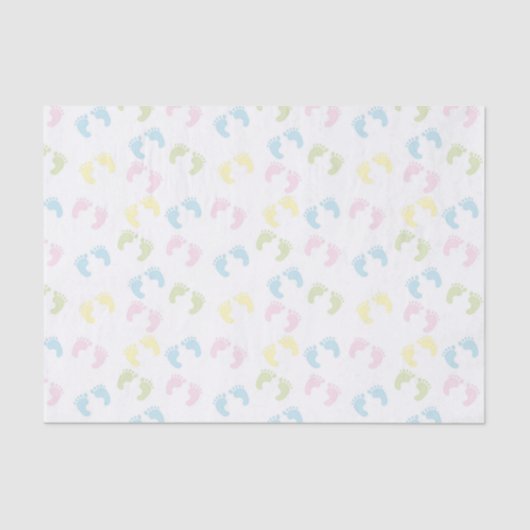 カラフルなベビーの足はティッシュペーパーを印刷します 薄葉紙 (正面)