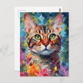 カラフルなベンガル猫 ポストカード (正面/裏面)