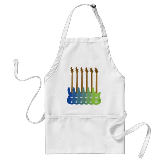 カラフルなベースギター スタンダードエプロン (正面)