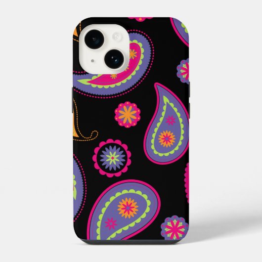 カラフルなペイズリー模様 iPhoneケース (裏面)