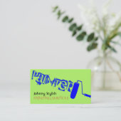 カラフルなペインターのペンキの仕事サービスカバー 名刺 (スタンド正面)