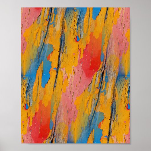 カラフルなペイントスプラッター ポスター (正面)