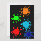 カラフルなペイントボールの誕生日のパーティの招待状 招待状 (裏面)