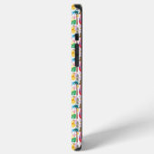 カラフルなペイント恐竜パターン iPhoneケース (左側面)