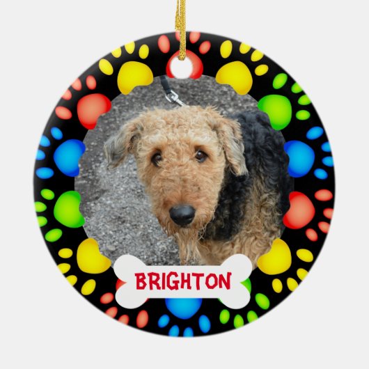 カラフルなペットの木のオーナメント セラミックオーナメント (裏面)