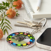 カラフルなペットの足跡 キーホルダー (正面右)