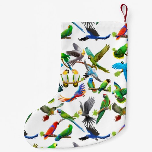 カラフルなペットはクリスマスのストッキングをオウム返しします スモールクリスマスストッキング (裏面)