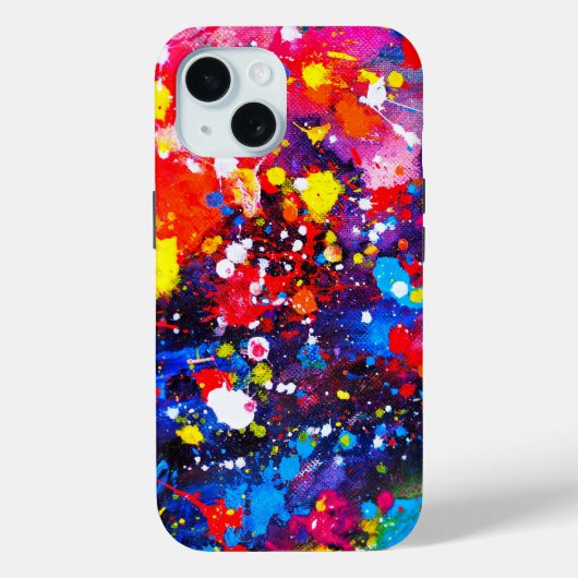 カラフルなペンキ飛沫キャンバスアート Case-Mate iPhoneケース (裏面)