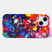 カラフルなペンキ飛沫キャンバスアート Case-Mate iPhoneケース (裏面 (横))