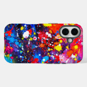 カラフルなペンキ飛沫キャンバスアート Case-Mate iPhoneケース (裏面 (横))