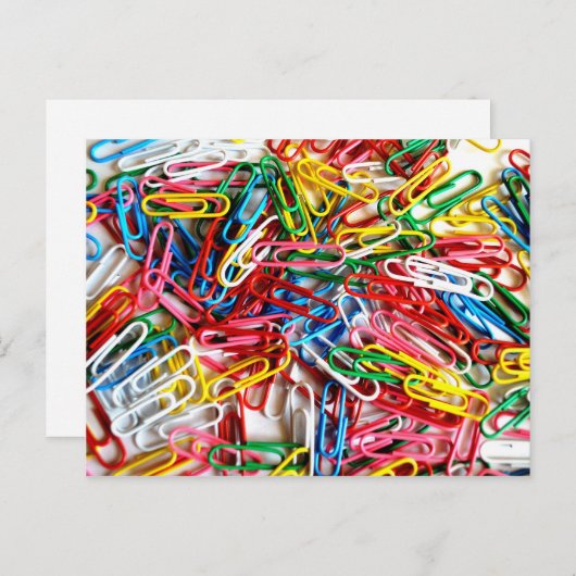 カラフルなペーパークリップ オフィス用品 ギフト ポストカード (正面/裏面)