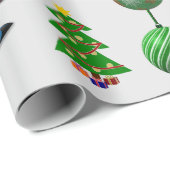 カラフルなホリデーシーズンの楽しい鹿と雪だるまのラッピングペーパー ラッピングペーパー (ロールコーナー)