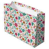 カラフルなホワイトギフトバッグ ラージペーパーバッグ (裏面アングル)
