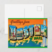 カラフルなボストン グリーティング ポストカード (正面/裏面)