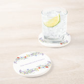 カラフルなボタニカル不動産クロージングギフト コースター (側面)