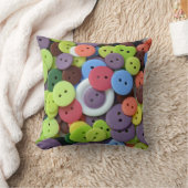 カラフルなボタンパターン投球のクッション クッション (ブランケット)