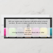 カラフルなボトル、ネイルサロンのスパのマニキュアのパーティー 招待状 (裏面)