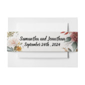 カラフルなボヘミアンフラワーのウェディング招待状 招待状ベリーバンド (正面例)