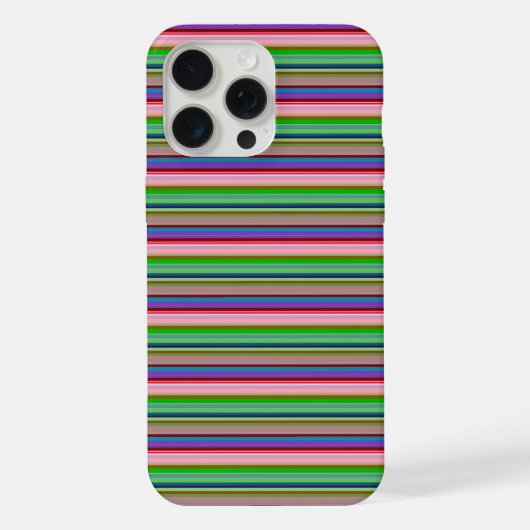 カラフルなボーダーのホット柄 iPhoneケース (裏面)
