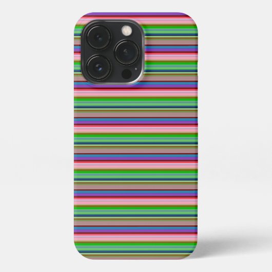 カラフルなボーダーのホット柄 iPhoneケース (裏面)