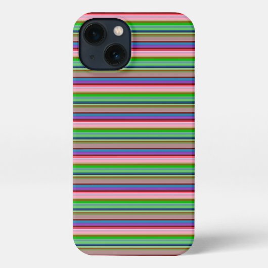 カラフルなボーダーのホット柄 iPhoneケース (裏面)