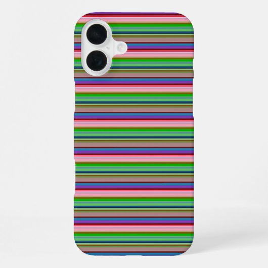 カラフルなボーダーのホット柄 iPhoneケース (裏面)