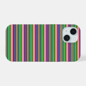 カラフルなボーダーのホット柄 iPhone 15ケース (裏面横)