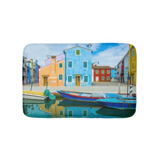 カラフルなボート場面|Venetian礁湖 バスマット (正面)