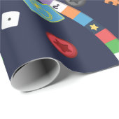 カラフルなボードゲームパターン包装紙 ラッピングペーパー (ロールコーナー)