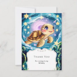 カラフルなボーホー水中カメの誕生日 サンキューカード