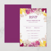 カラフルなボーホー フラワー サマー スプリング ウェディング 出欠カード (正面/裏面)