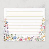 カラフルなボーホー ワイルドフラワー ガーデン ブライダル レシピ カード (裏面)